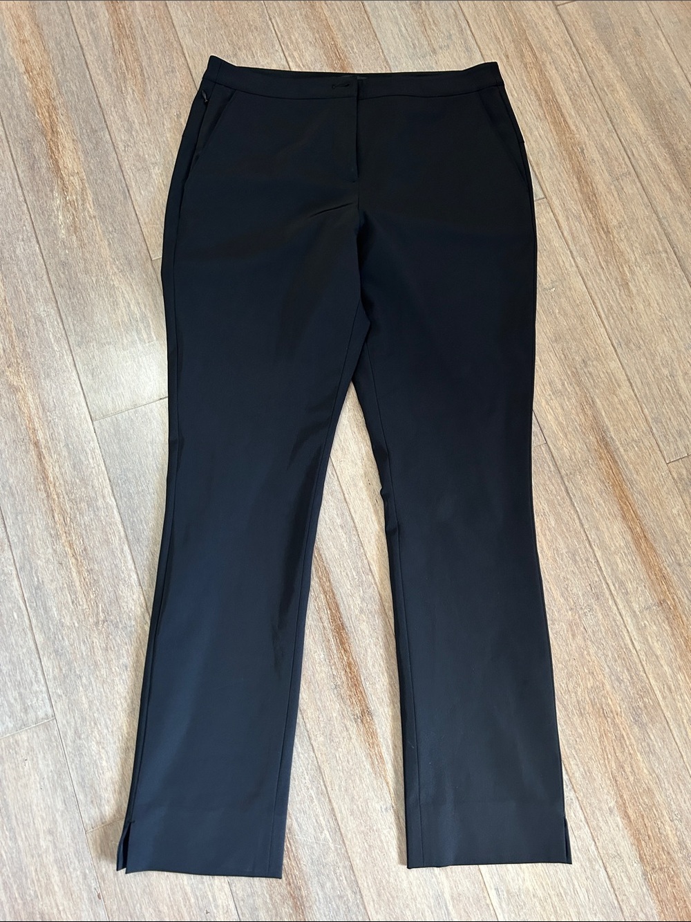 Theory Black Straight-Leg Work Travel Comfy Pants size 4 waist 30”